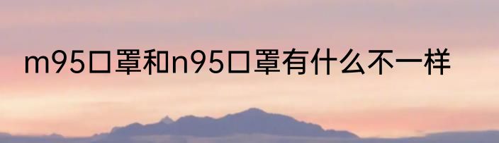 m95口罩和n95口罩有什么不一样