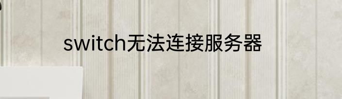 switch无法连接服务器