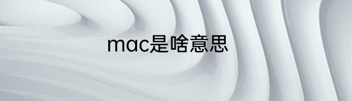 mac是啥意思