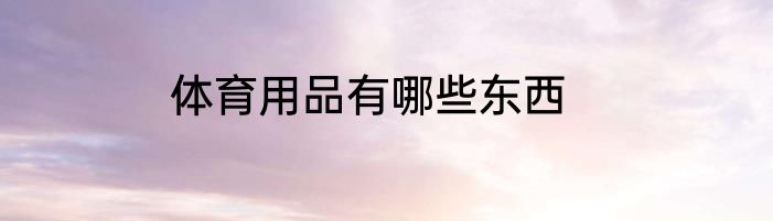体育用品有哪些东西
