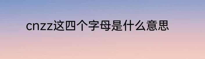 cnzz这四个字母是什么意思