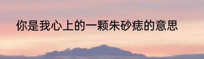 你是我心上的一颗朱砂痣的意思