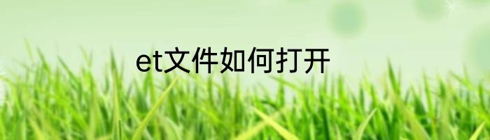 et文件如何打开