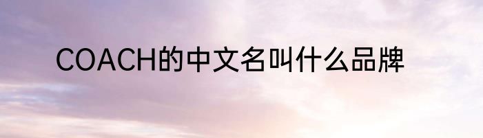 COACH的中文名叫什么品牌