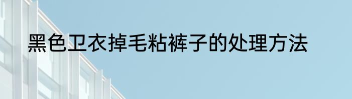 黑色卫衣掉毛粘裤子的处理方法