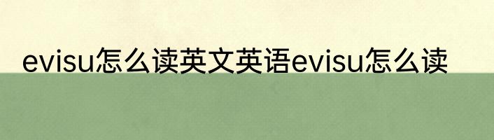 evisu怎么读英文英语evisu怎么读