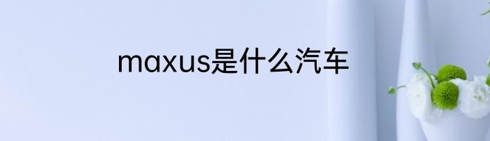 maxus是什么汽车