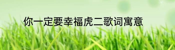 你一定要幸福虎二歌词寓意