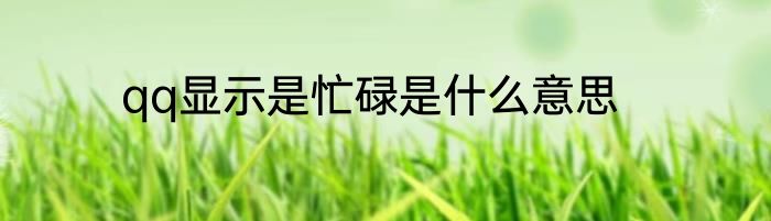 qq显示是忙碌是什么意思
