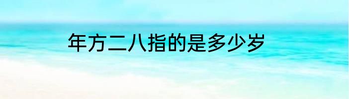 年方二八指的是多少岁