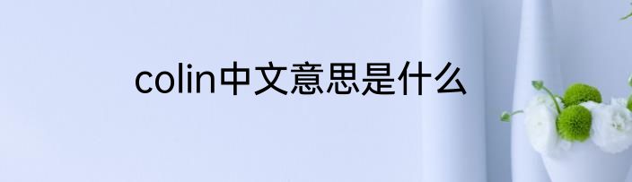 colin中文意思是什么