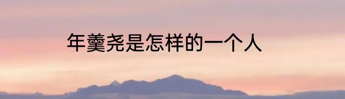 年羹尧是怎样的一个人