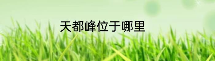 天都峰位于哪里