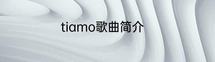 tiamo歌曲简介