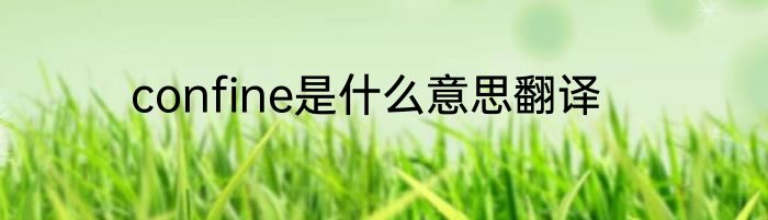 confine是什么意思翻译