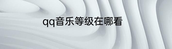 qq音乐等级在哪看