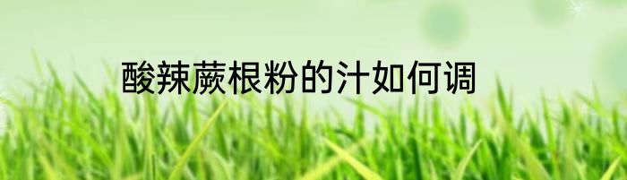 酸辣蕨根粉的汁如何调