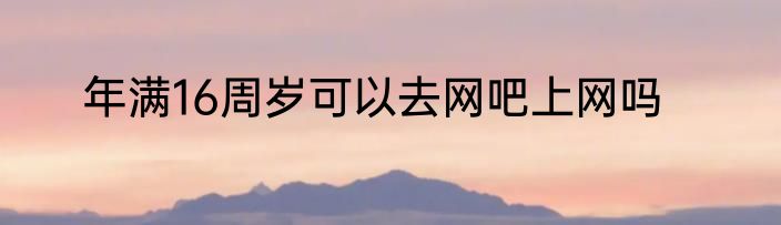 年满16周岁可以去网吧上网吗