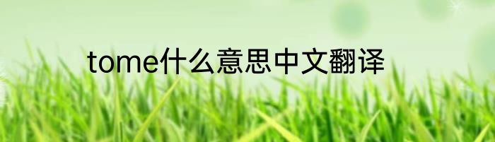 tome什么意思中文翻译