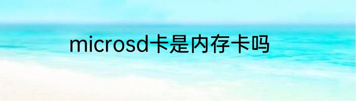 microsd卡是内存卡吗