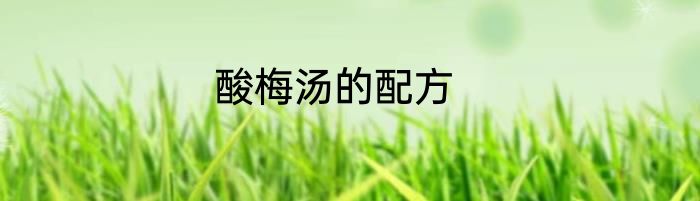 酸梅汤的配方