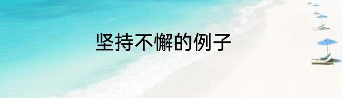 坚持不懈的例子