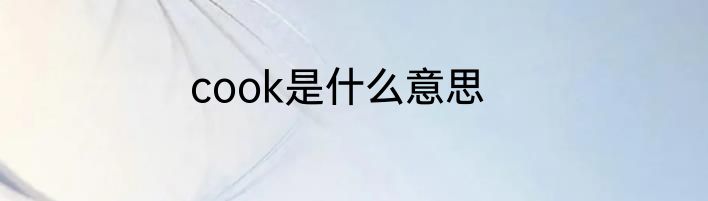 cook是什么意思