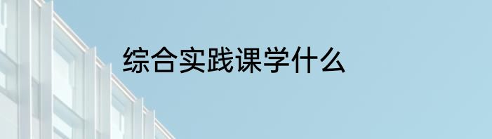 综合实践课学什么