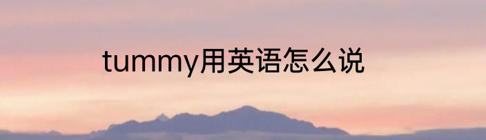 tummy用英语怎么说