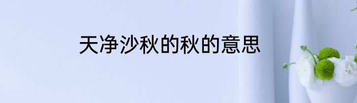天净沙秋的秋的意思