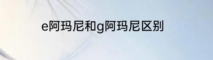 e阿玛尼和g阿玛尼区别