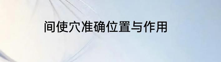 间使穴准确位置与作用