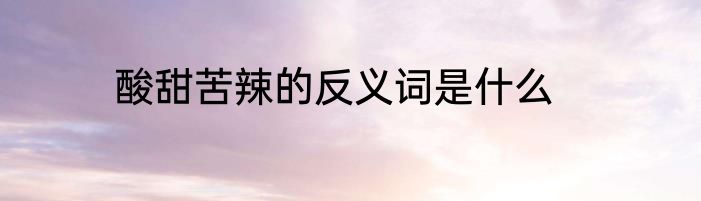 酸甜苦辣的反义词是什么