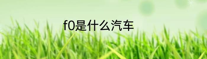 f0是什么汽车