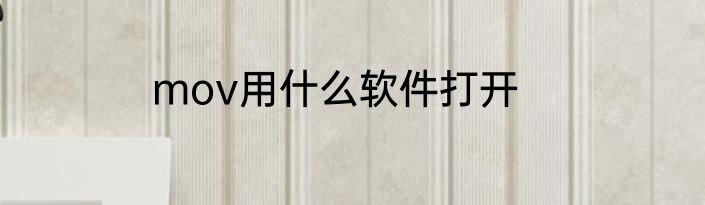 mov用什么软件打开