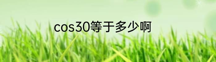 cos30等于多少啊