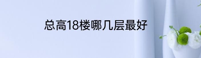 总高18楼哪几层最好
