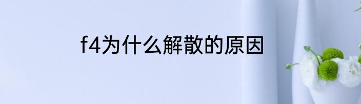 f4为什么解散的原因