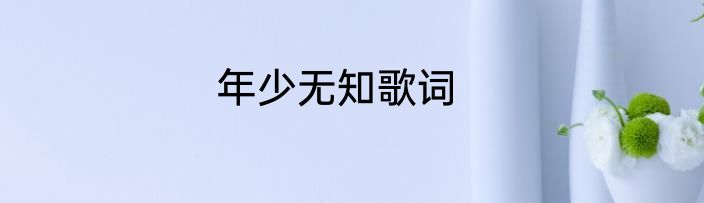 年少无知歌词