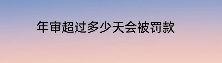 年审超过多少天会被罚款
