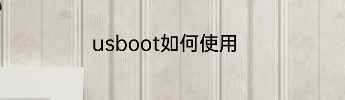 usboot如何使用
