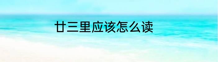 廿三里应该怎么读