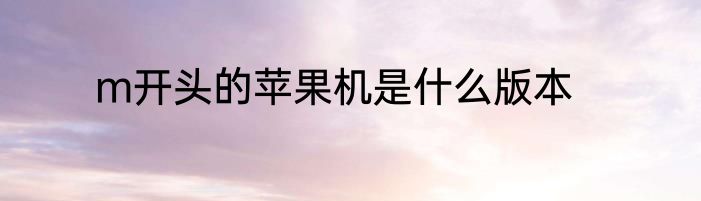 m开头的苹果机是什么版本
