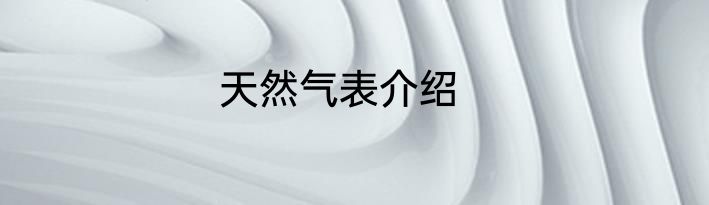 天然气表介绍