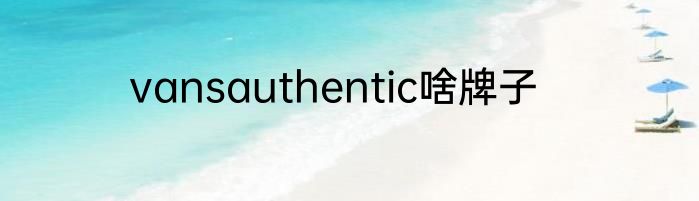 vansauthentic啥牌子