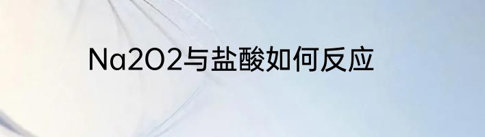 Na2O2与盐酸如何反应