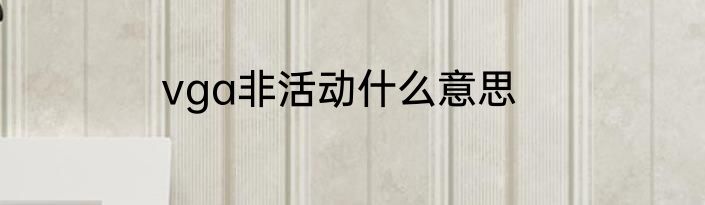 vga非活动什么意思
