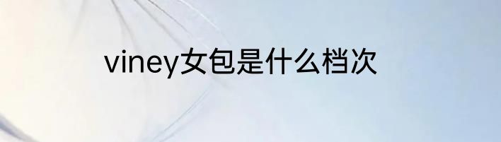 viney女包是什么档次