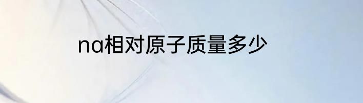 na相对原子质量多少