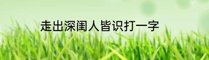 走出深闺人皆识打一字